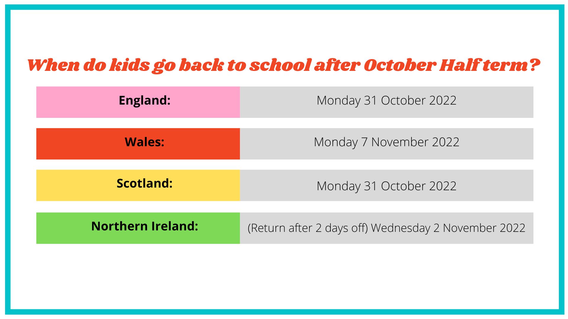 When Is Uk October Half Term