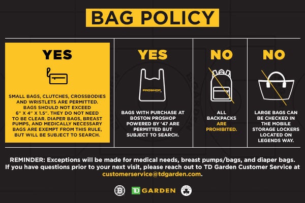Boston Garden New Bag Policy