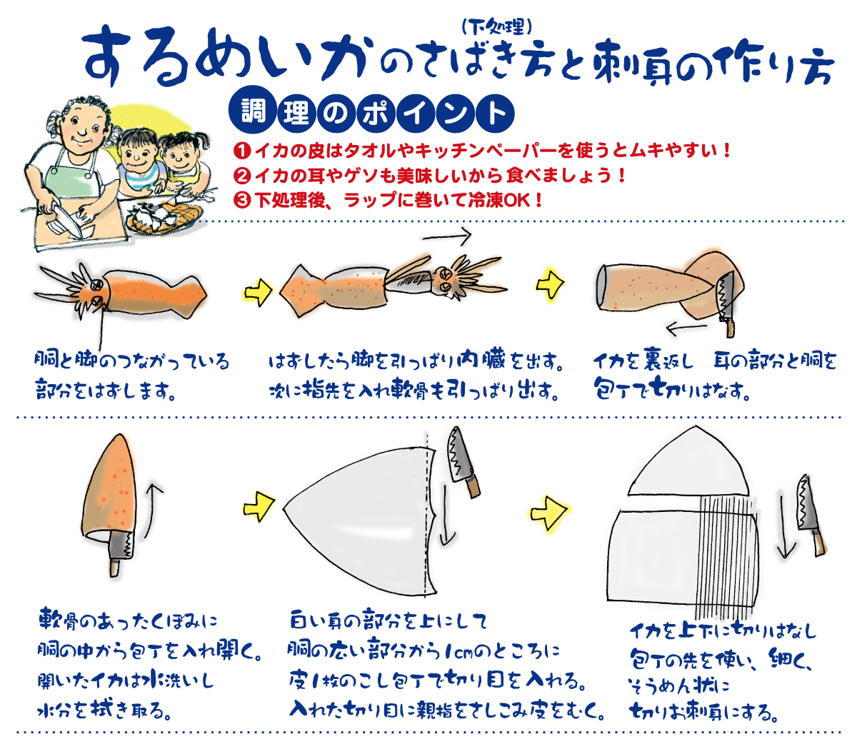 プロが教えるイカの捌き方！墨袋を破らず皮を剥く驚きの裏ワザ