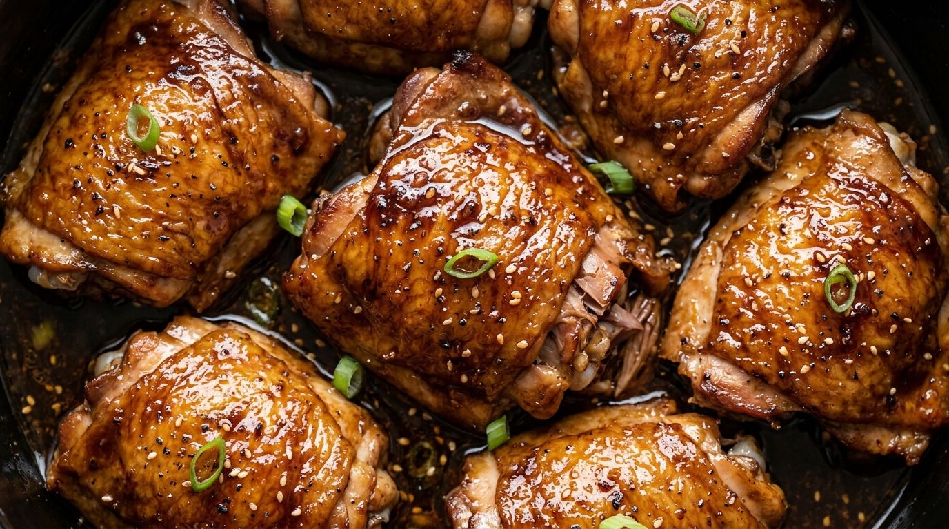 Slow Cooked Bone in Chicken Thighs