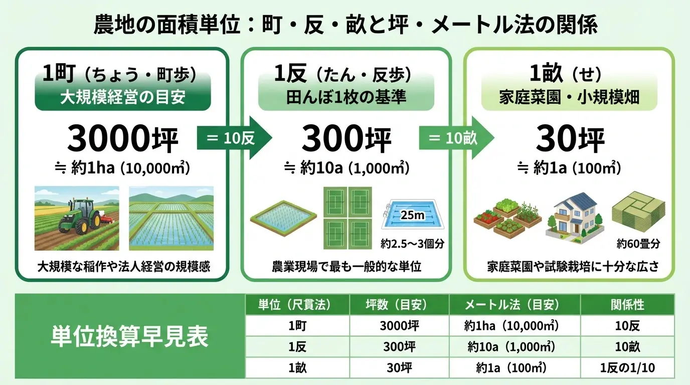一反は何平米？広さの例えと坪・畝・町換算でわかる農地管理の真実