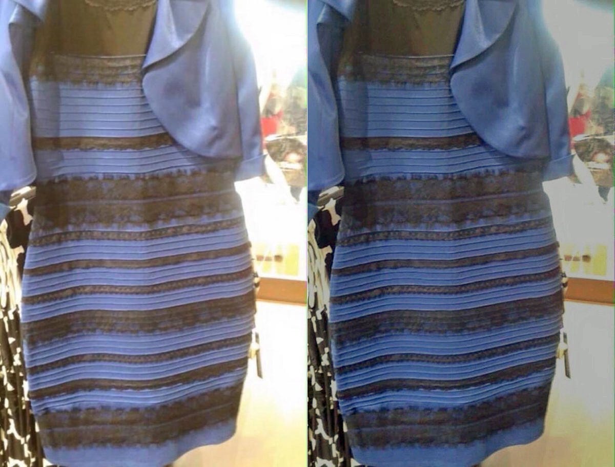 Dress White and Gold or Blue and Black