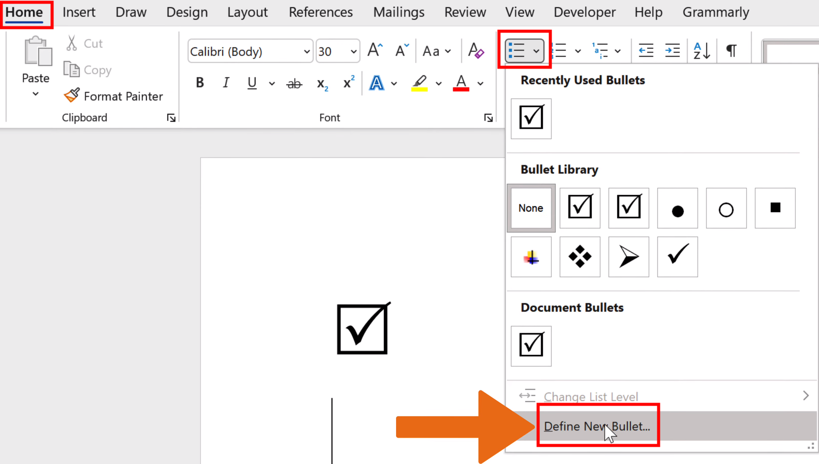How to Do Check Box in Word