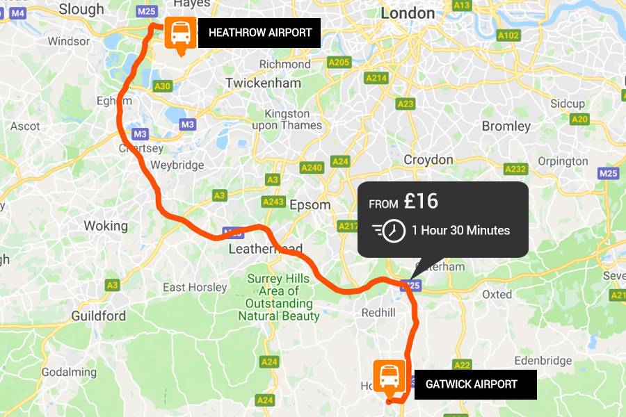 How Do You Get from London Heathrow to London Gatwick