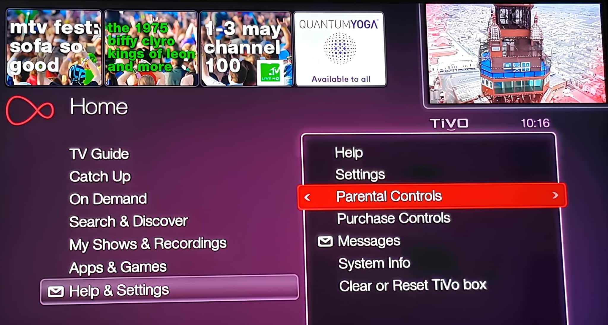 Virgin Media Switch off Parental Control
