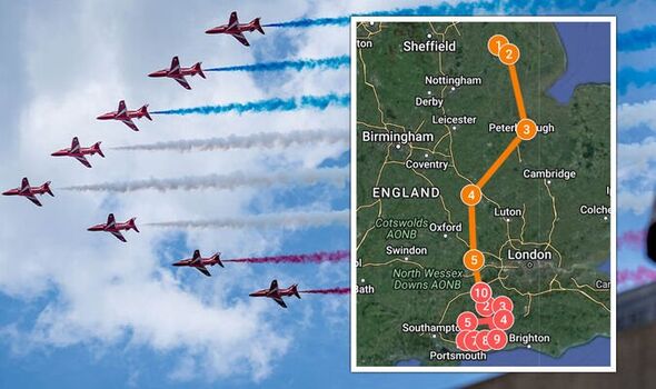 Red Arrows Flight Path Goodwood Festival